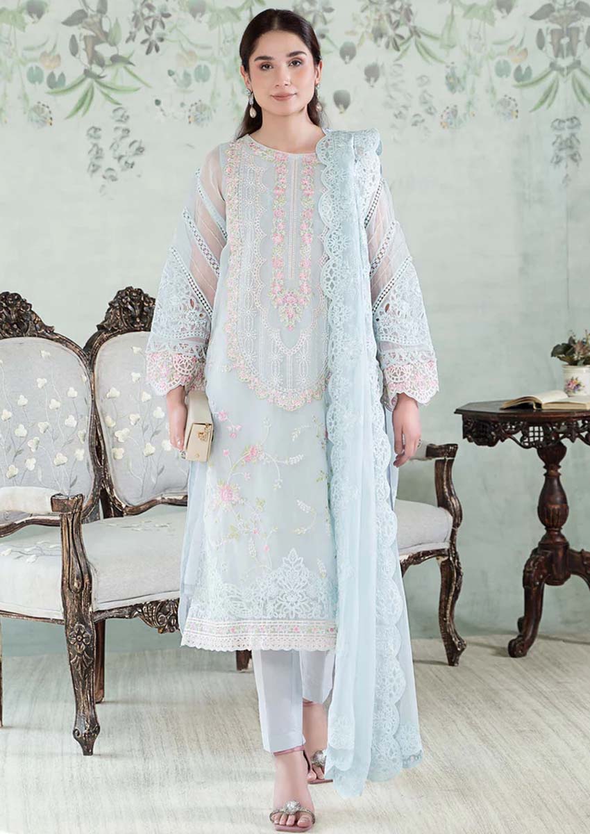 Ice Blue Organza
