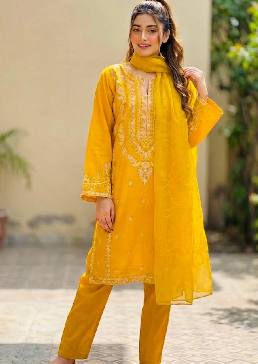 Ornate mustard yellow