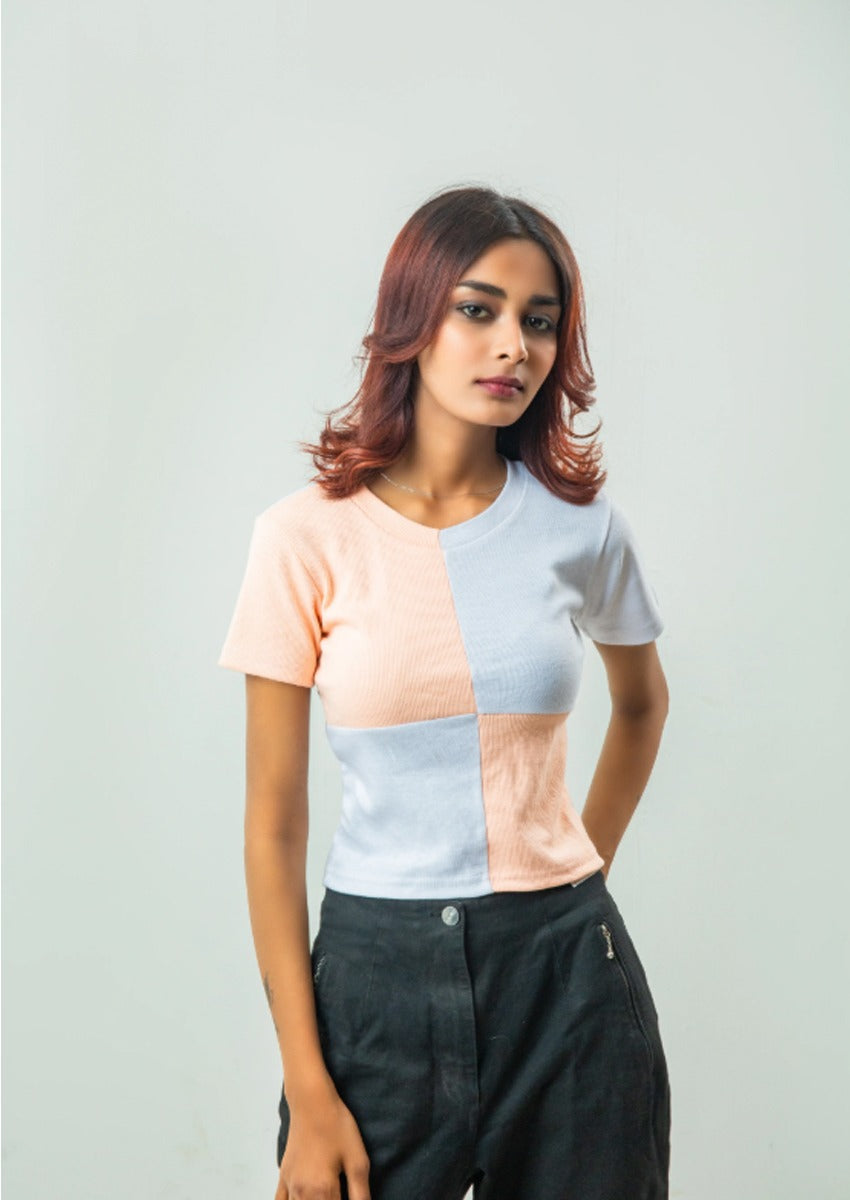 Multi Color Cropped T shirt