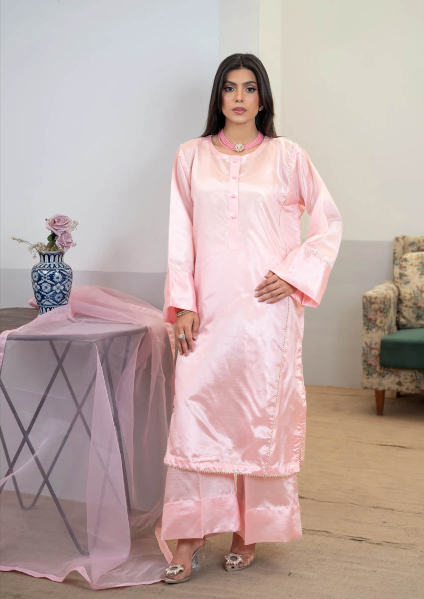 Behnaz Baby Pink Silk