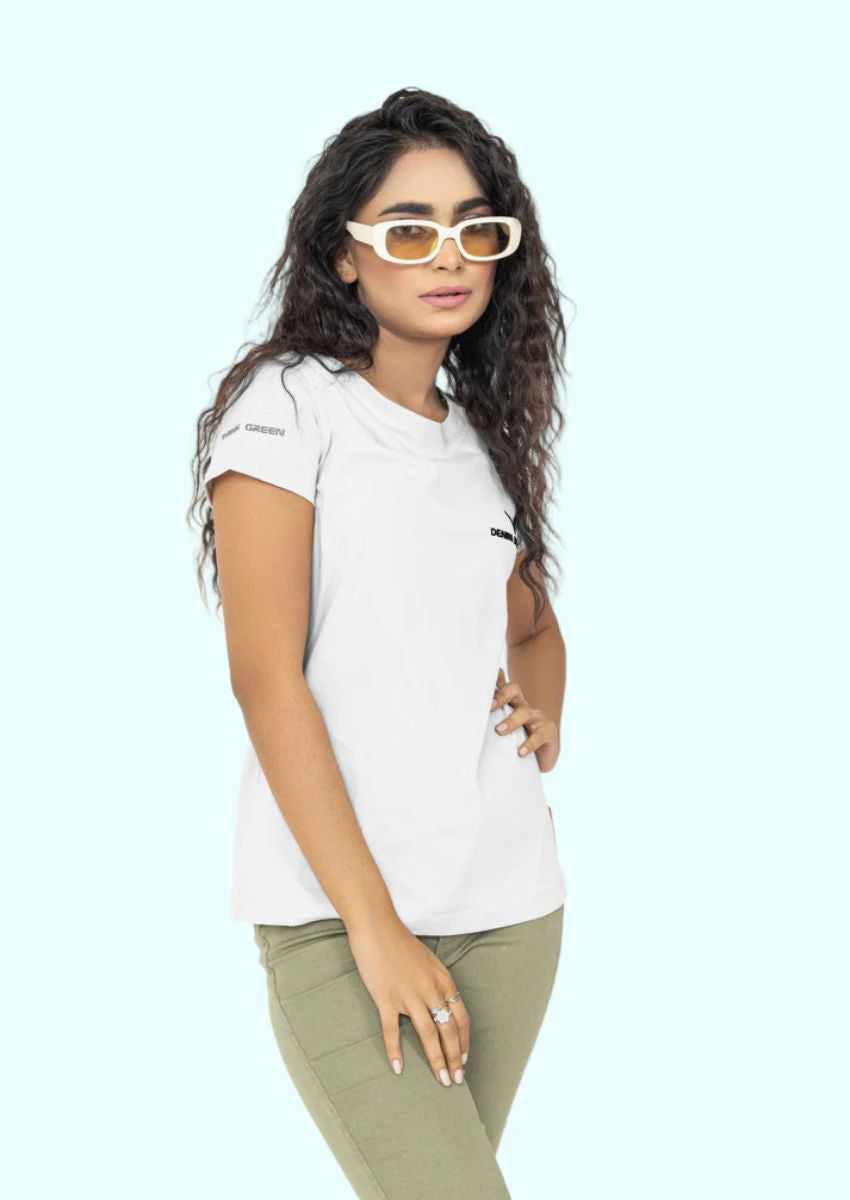 White Logo Tee