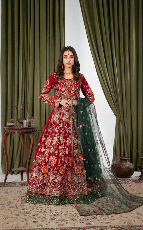 ALAYA Black anp Maroon Maxi