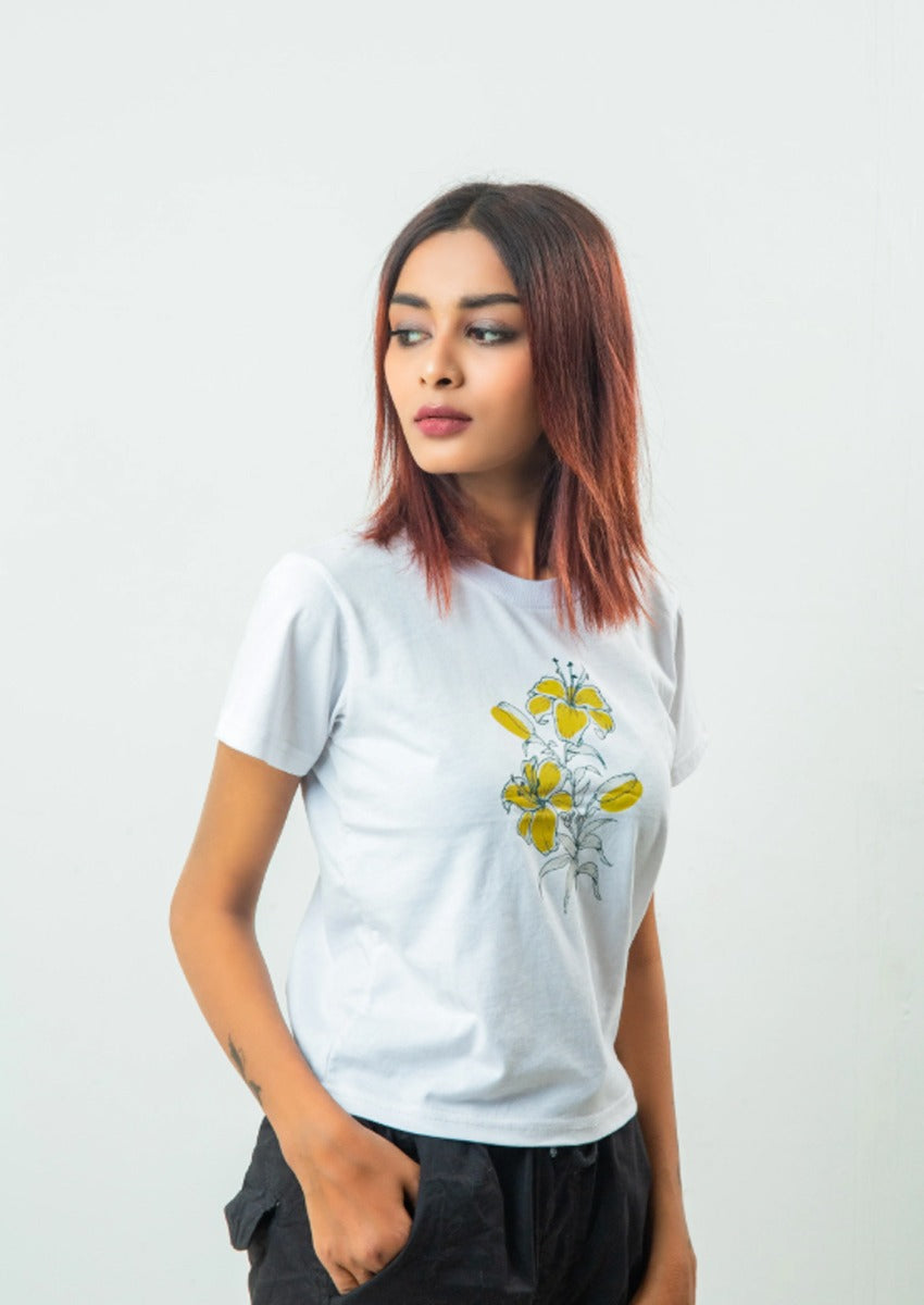 Boho Flower Art Printed T Shirt