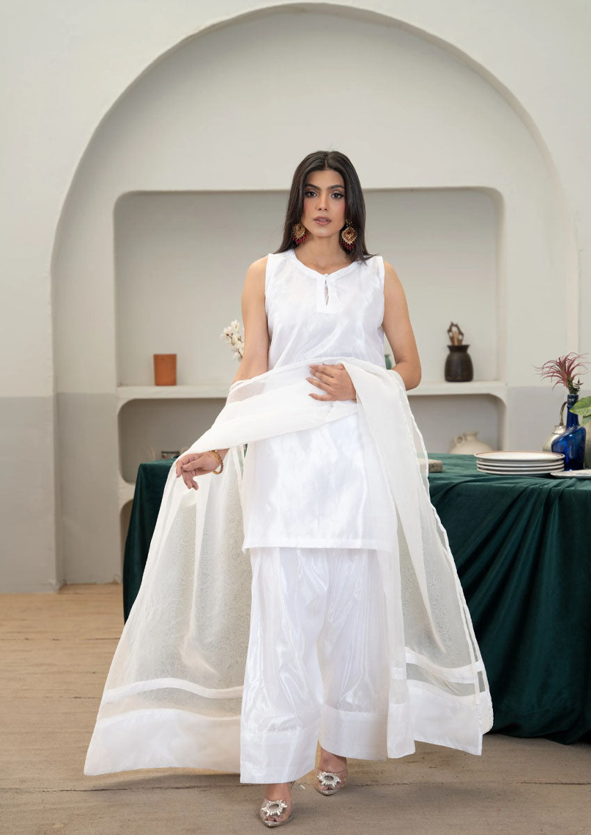 HAYA White Katan Silk