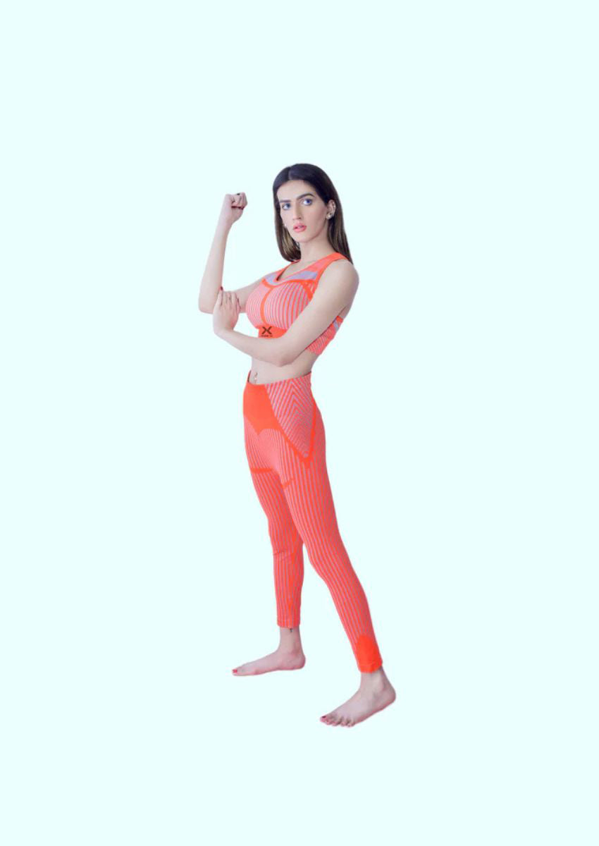 Orange n Grey 2pc Seamles