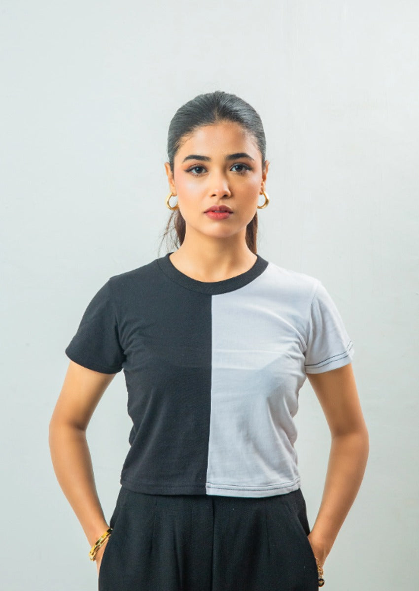 Round Neck T Shirt Color Block