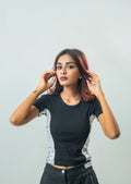 Color Block Cropped T shirt