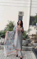 Ash Grey Embroidered