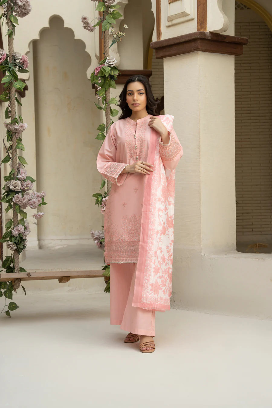 3 Piece Embroidered Lawn Suit SKU-08