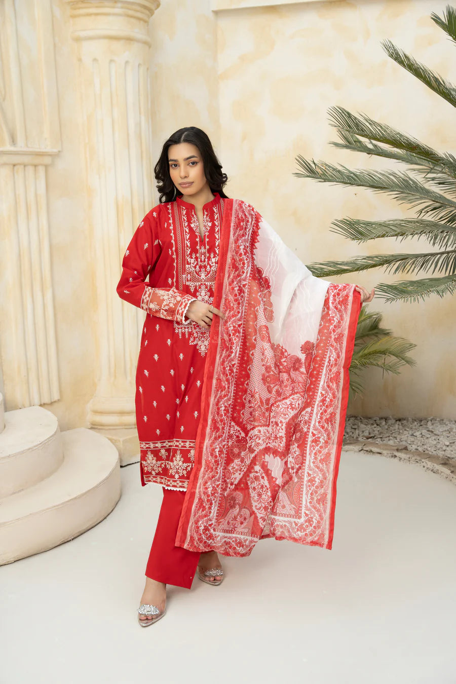 3 Piece Embroidered Lawn Suit SKU-09