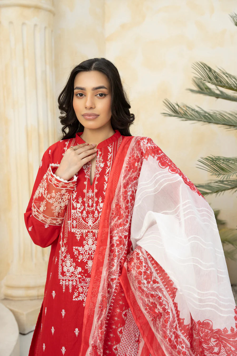 3 Piece Embroidered Lawn Suit SKU-09
