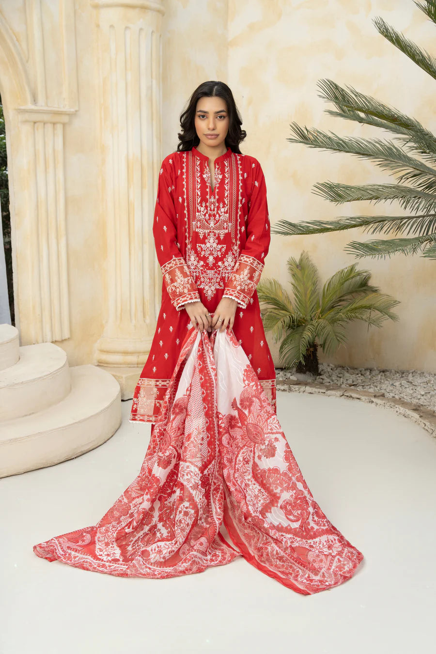 3 Piece Embroidered Lawn Suit SKU-09