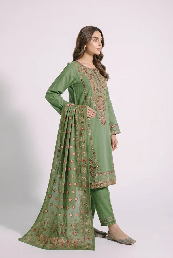 Dastoor D-01 : Stitched Embroidered Dobby 3pc