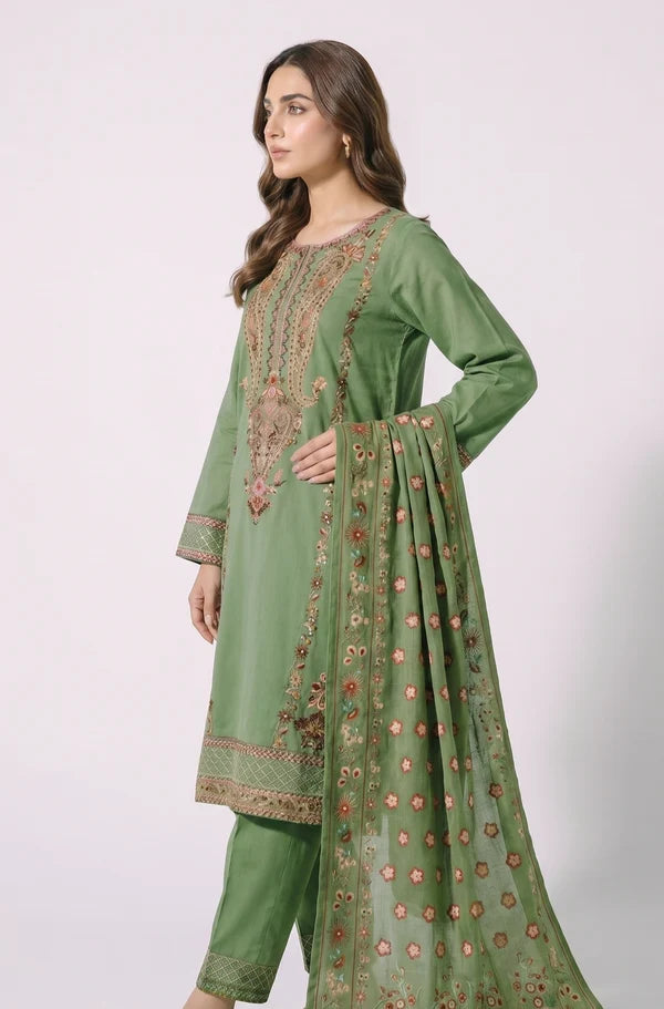 Dastoor D-01 : Stitched Embroidered Dobby 3pc