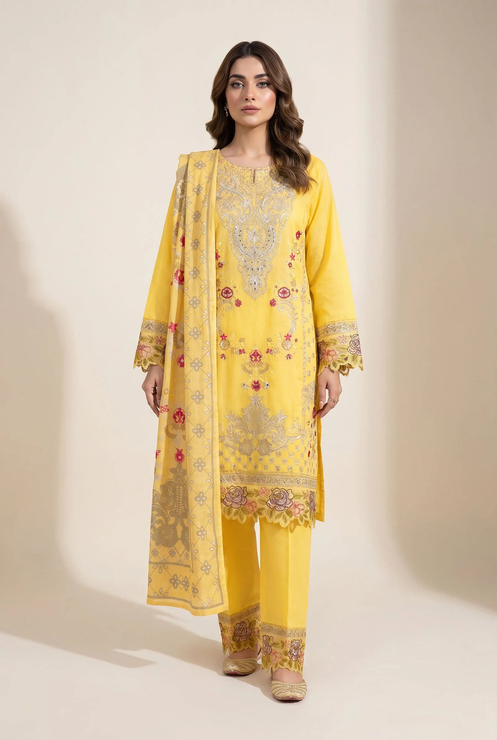 Dastoor D-03 : Stitched Embroidered Dobby 3pc