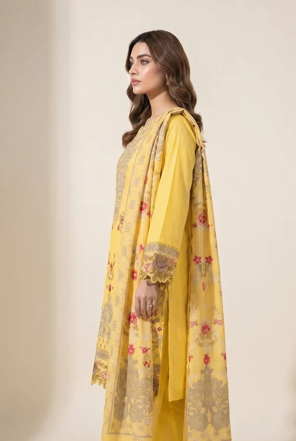 Dastoor D-03 : Stitched Embroidered Dobby 3pc
