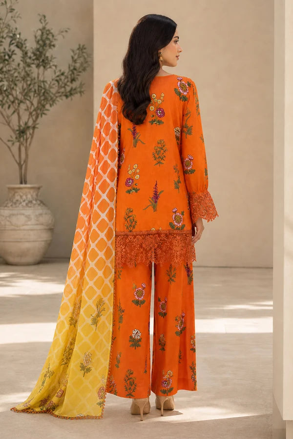 Eleganza E-16 : Stitched Embroidered & Digital Printed Lawn 3pc