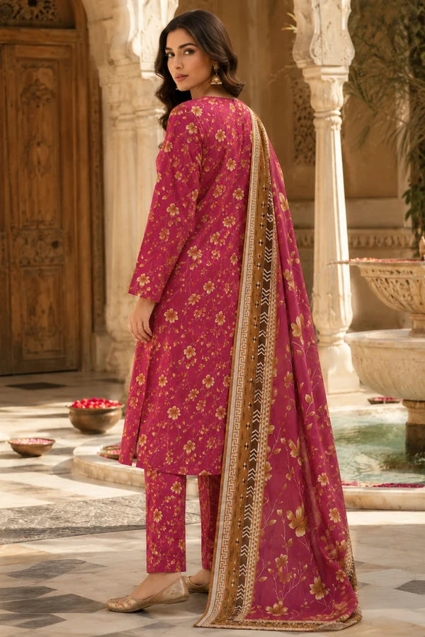 Farda F-27 : Unstitched Digital Printed Doria Lawn 3pc