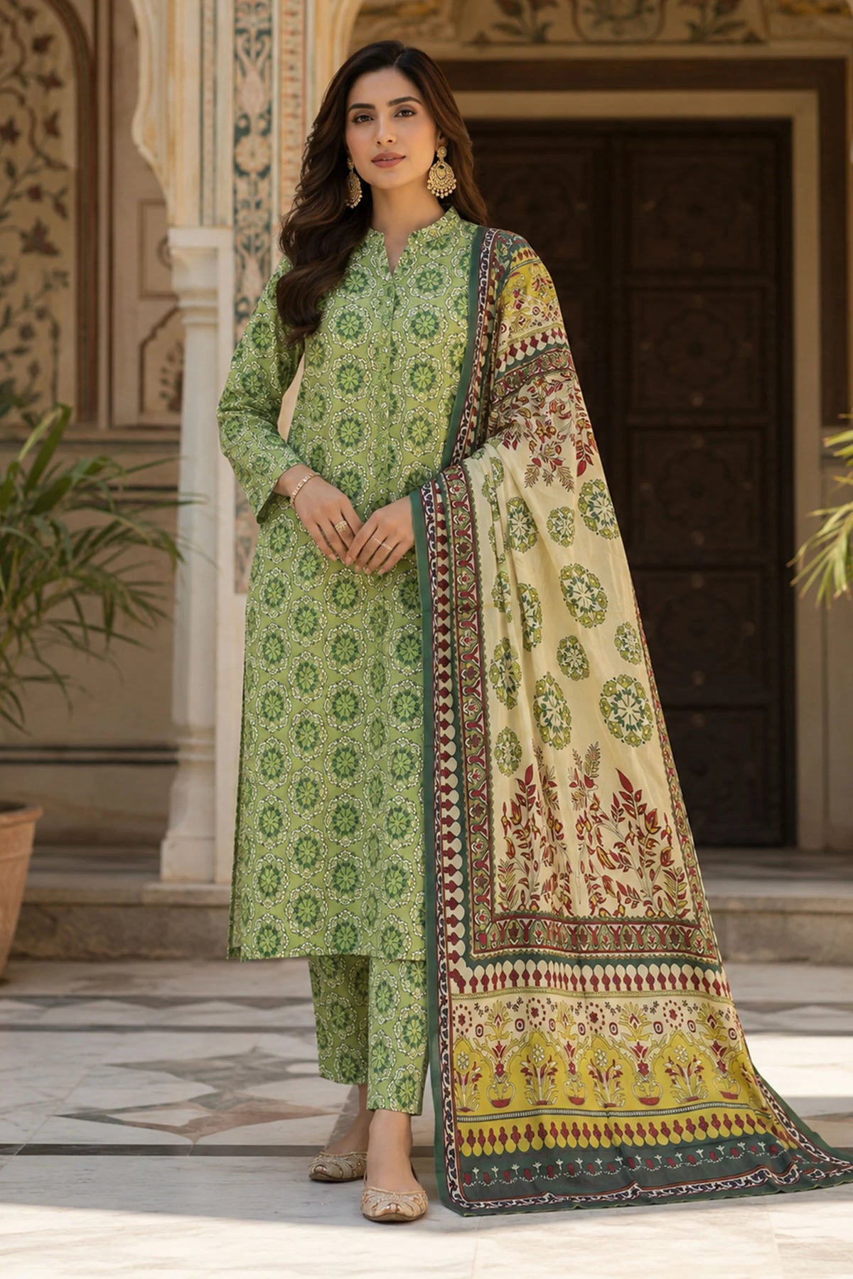 Farda F-36 : Unstitched Digital Printed Doria Lawn 3pc