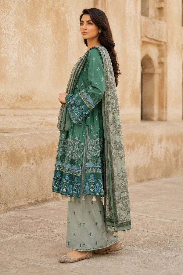 Hermosa H-13 : Unstitched Digital Printed Lawn 3pc