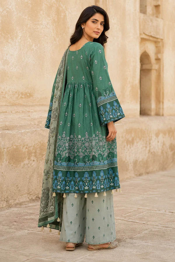Hermosa H-13 : Unstitched Digital Printed Lawn 3pc