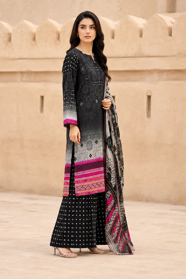 Hermosa H-14 : Unstitched Digital Printed Lawn 3pc