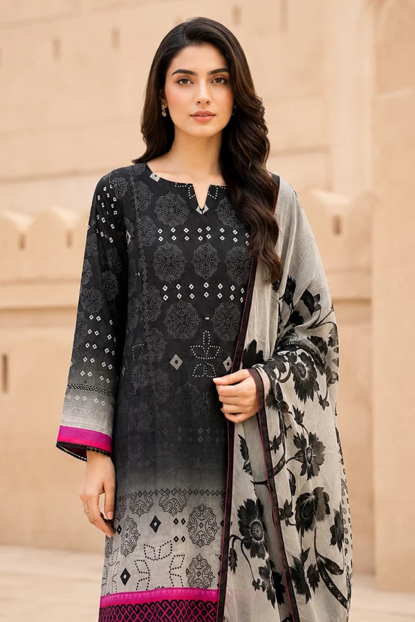 Hermosa H-14 : Unstitched Digital Printed Lawn 3pc