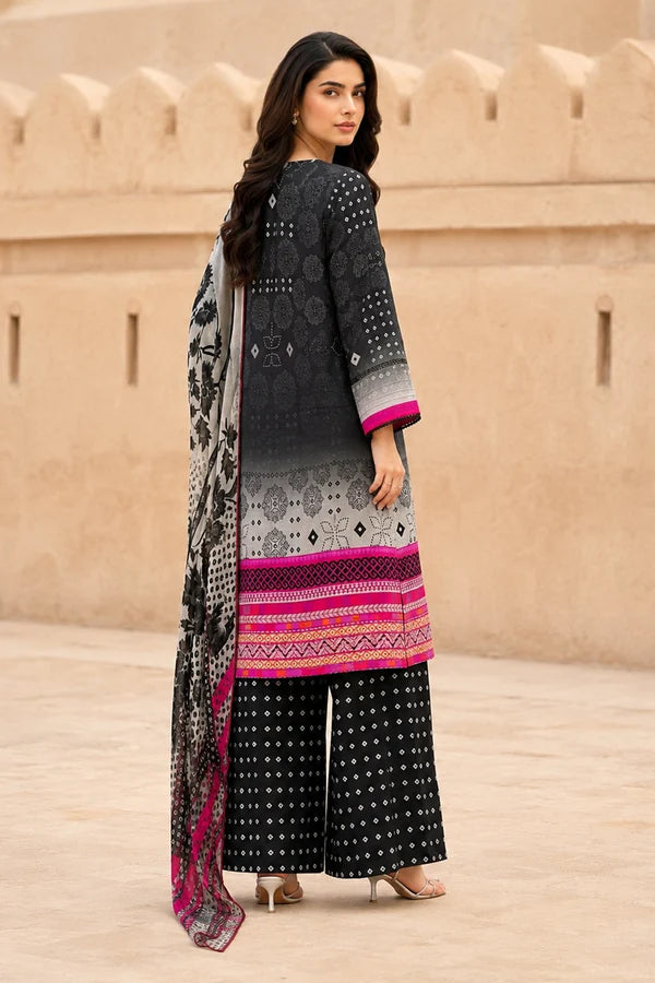 Hermosa H-14 : Unstitched Digital Printed Lawn 3pc